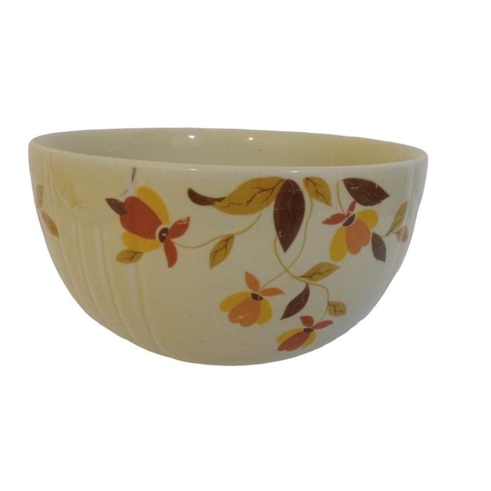 Hall's Superior Quality Kitchenware Bowl Mixing Serving Autumn Leaf 8 w x6 H